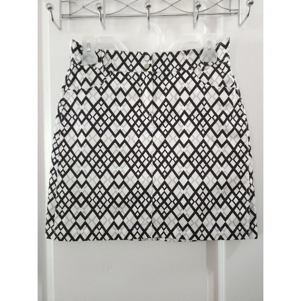 GG Blue FABULOUS FIT STRETCH GOLF Women's SKORT Skirt White/Black Size 0
